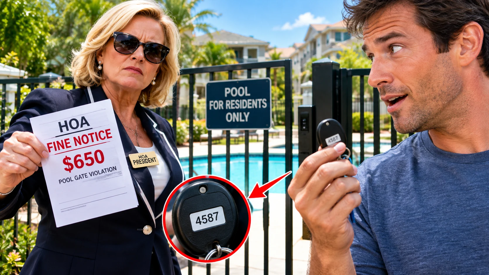 The HOA President Fined Me $650 for a Pool Gate — Then the Log Showed Her Own Fob at 2 A.M.
