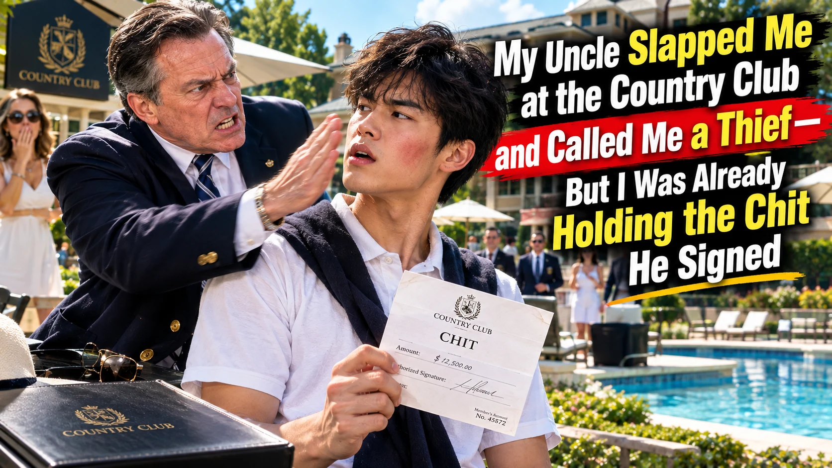 My Uncle Slapped Me at the Country Club and Called Me a Thief — But I Was Already Holding the Chit He Signed